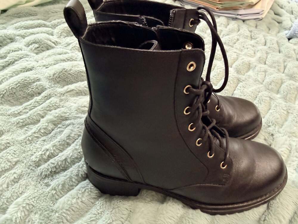 Cole Haan Camea Waterproof Leather Combat Boots - Picture 4 of 7